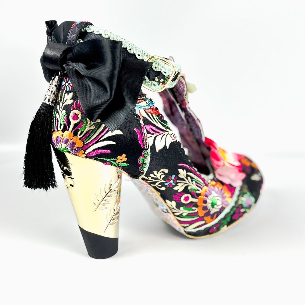 Irregular Choice Blossom Bunny Black Floral Heels – Size 40 / UK 7 – Rare - Picture 6 of 8